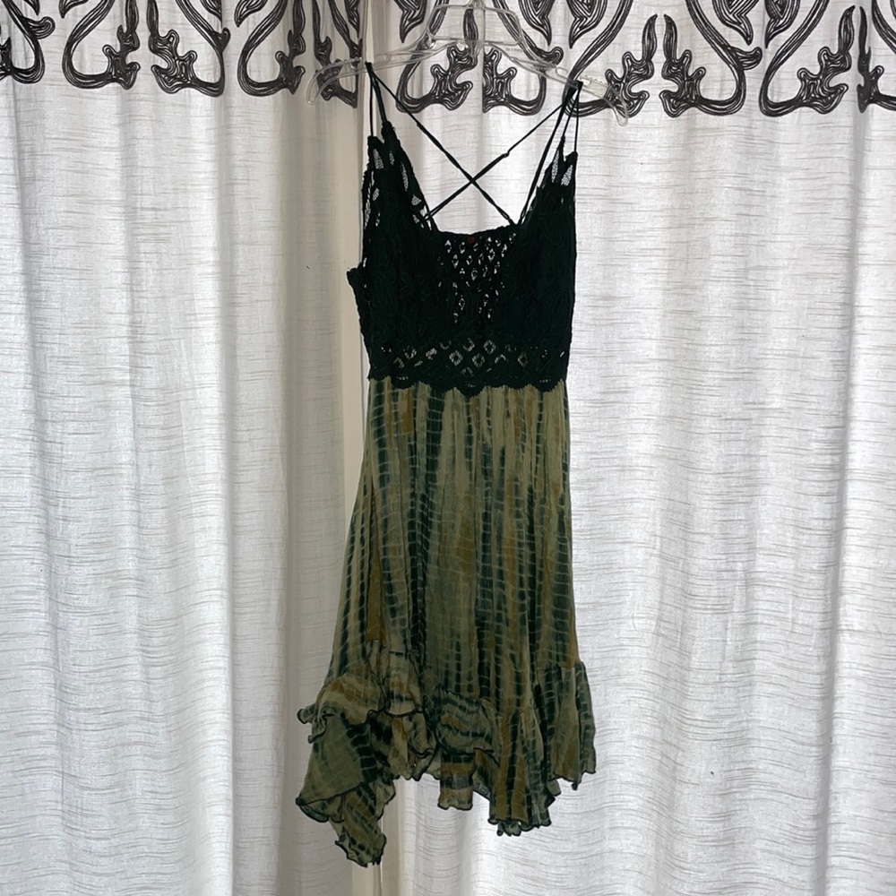 Free People Women's Intimately Adella Tie Dye Slip Green